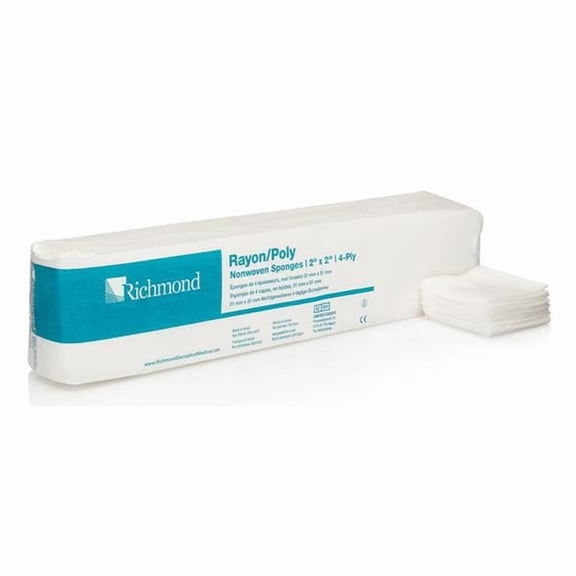 Richmond Dental 300634 Rayon/Poly Sponges Non-Woven Non-Sterile 2" X" 2 4-Ply 5000/Pk