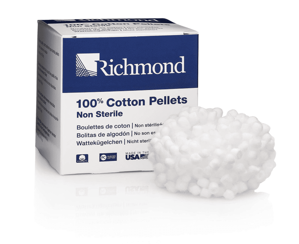 Richmond Dental & Medical 100108 Cotton Pellets, Size 3 (5/32" diameter