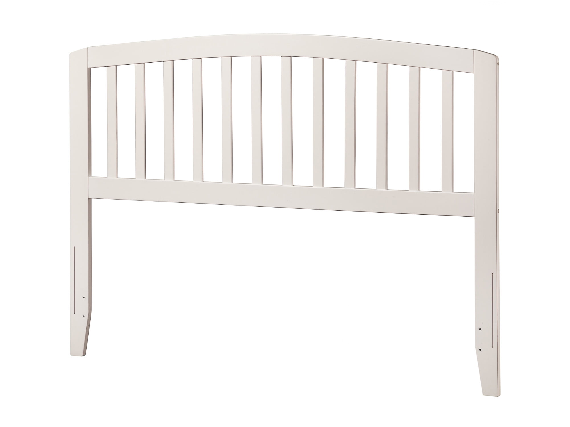 Full Off-White Wood Slatted Headboard with USB Charger