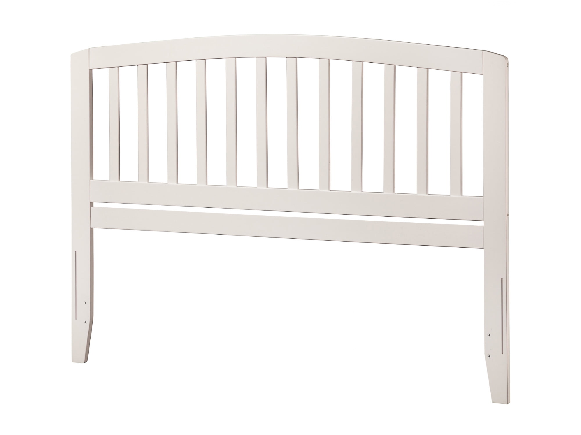 Queen White Wood Slatted Headboard with USB Charging Station