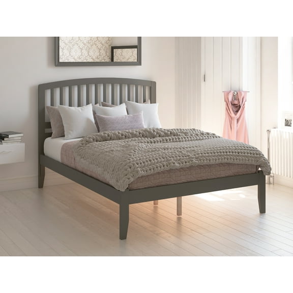 Richmond King Platform Bed with Open Foot Board in Grey