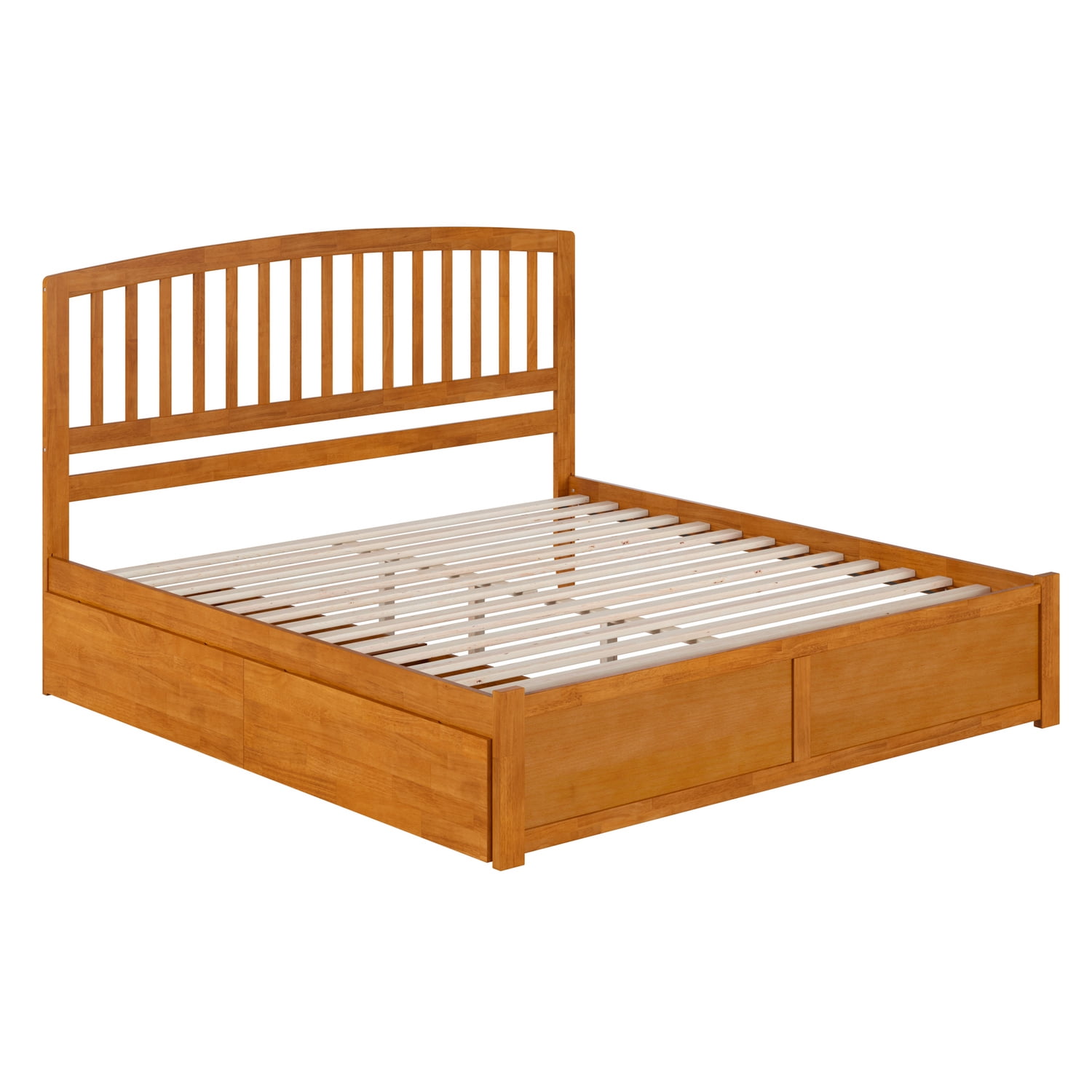 Richmond Light Toffee King Wood Platform Bed with Storage Drawers