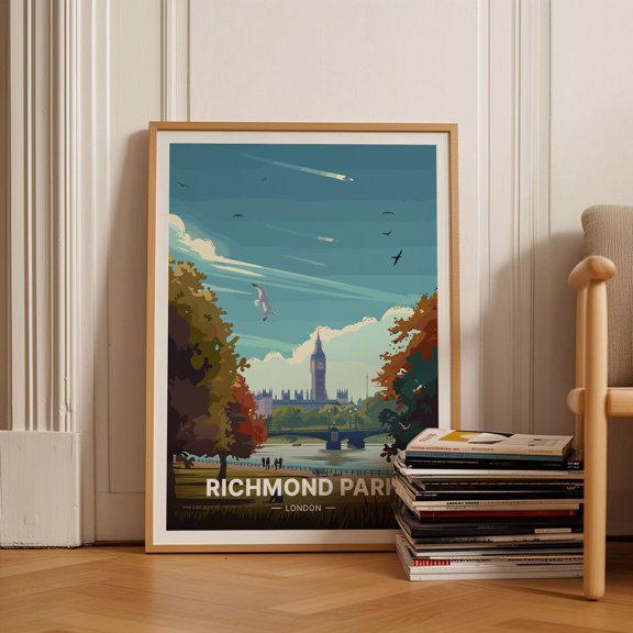 Richmond Park London Travel Poster British Landscape Art C20813