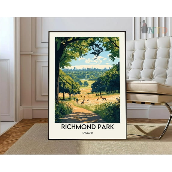 Richmond Park Poster, Richmond Parkrichmond Park Print, Richmond Park Photo, Richmond Park Poster Print, London Poster Wall Art, Modern Wall Decor, 12x18 UNFRAMED