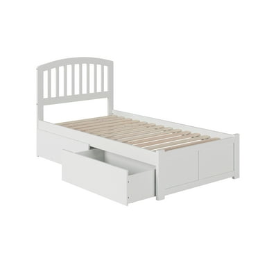 Richmond Platform Bed with Flat Panel Foot Board and 2 Urban Bed Drawers in, Multiple Colors and Sizes