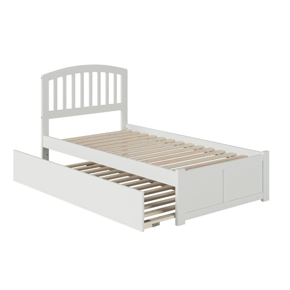 Richmond Platform Bed with Flat Panel Foot Board and Twin Size Urban Trundle Bed in, Multiple Colors and Sizes