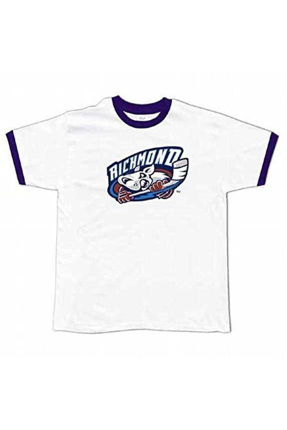 Richmond Riverdogs - Blue Logo Ringer Adult T-Shirt - 2X-Large