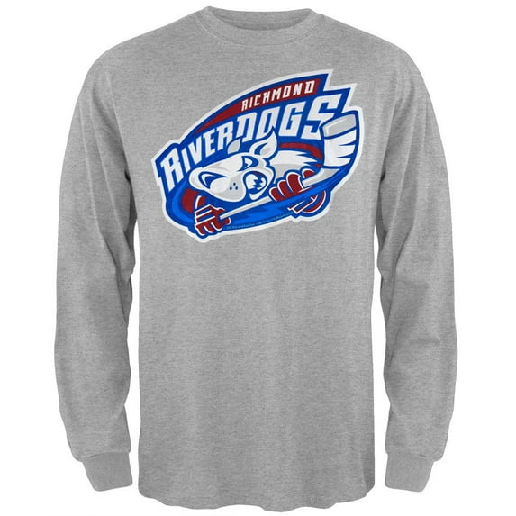 Richmond Riverdogs - Logo Long Sleeve Grey T-Shirt - Small