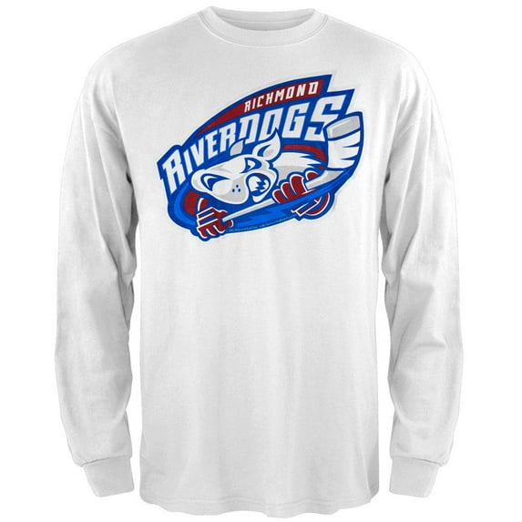 Richmond Riverdogs - Logo Long Sleeve White T-Shirt - 2X-Large