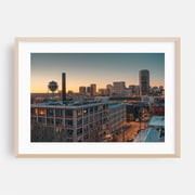 Richmond Skyline 02 - Richmond Virginia Photography City Skyline Architecture Nightlife Sunset Travel Poster Oak Framed Wall Art Print 24 x 36 inches