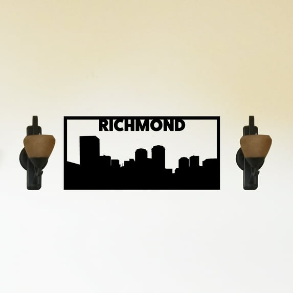 Richmond Skyline Silhouette Laser Cut Solid Steel Decorative Home Accent Wall Sign Hanging