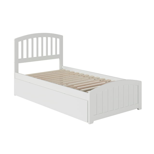 Richmond Twin Extra Long Bed with Matching Footboard and Twin Extra Long Trundle in White