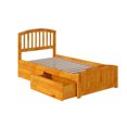 thumbnail image 1 of Richmond Twin Platform Bed with Matching Foot Board with 2 Urban Bed Drawers in Caramel, 1 of 7
