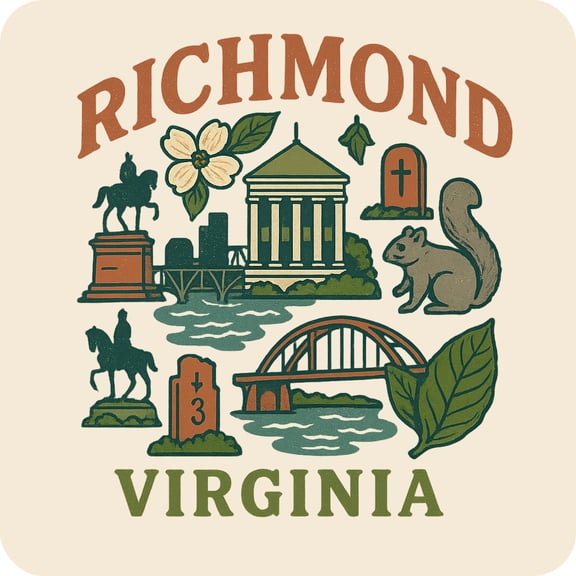 Richmond Virginia Keepsakes Souvenir Vinyl Sticker – Destination Travel Keepsake Collectible (3-Inches Wide)
