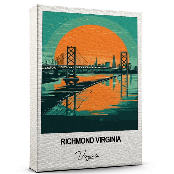 Richmond Virginia Travel Canvas Wall Art – Nature-Inspired Travel Decor with Scenic Views Virginia Canvas Wall Print – A Captivating Gift for Adventure Seekers