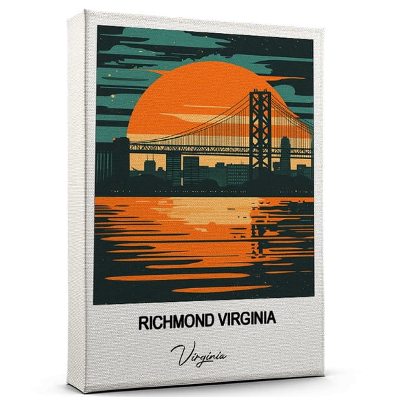 Richmond Virginia Travel Wall Decor  Scenic Travel Canvas Print of Virginia Canvas  Beautiful Gift for Home, Office, or Living Space
