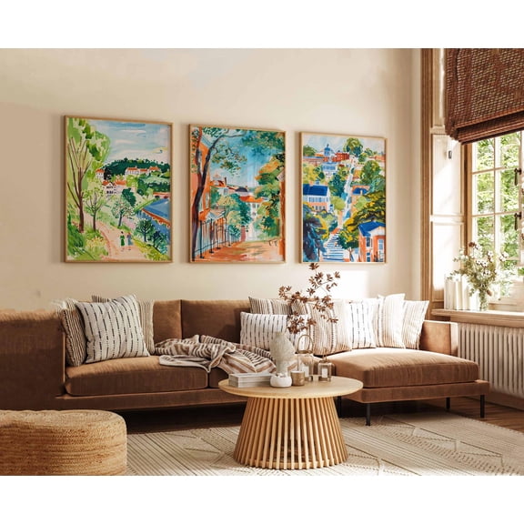 Richmond Virginia Vintage Travel USA State Capital Wall Art Historic City Decor James River Set Set 3 Stretched Canvas
