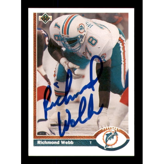 Richmond Webb Autographed 1991 Upper Deck Card #381 Miami Dolphins SKU #242170