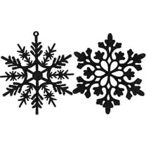 Richmoon 24PCS Black Plastic Christmas Glitter Snowflake Ornaments Christmas Tree Decorations(Buy 2 and get 10% off)