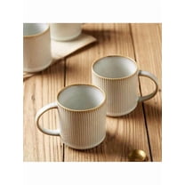 Richmount 4 Piece Coffee Mugs Set, 12 Oz Catering Mugs Cup Set With Handle For Coffee, Tea, Cocoa, Milk - Ceramic Stoneware Drinkware Set