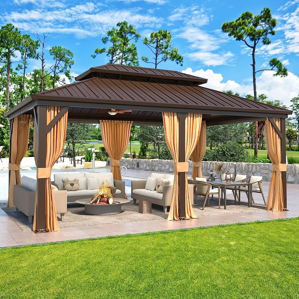 Summercove Sienna 11 Ft. X 11 Ft. Cedar Wood Framed Hot Tub Gazebo With 