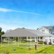 Richryce 15FT Dog Kennel Outdoor, Extra Large Dog House Pen Enclosure with Roof, Rotated Dog Bowls, Secure Lock, Wateproof Sunproof Cover