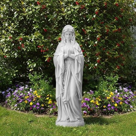 Richryce 29.9" Outdoor Virgin Mary Statue in Prayer - Blessed Mother Garden Sculpture for Patio Yard Decor