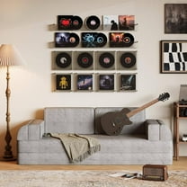 Richryce Multi-Style 4-in-1 Queen Folding Sofa Bed: 79" Convertible Futon with Removable Pillows & Side Pockets, Light Gray