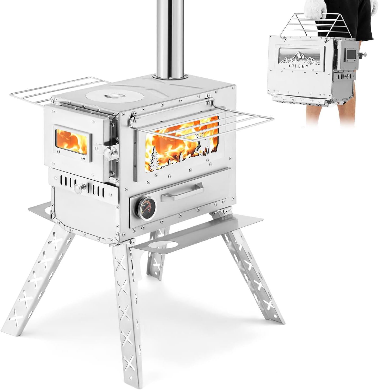 Richryce Wood Burning Stove, Tent Stoves with Wood Oven, Camping Wood