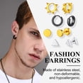 thumbnail image 1 of Clearance 4 Pair Earrings Set for Women Men Stainless Steel Small Round Triangle Ear Studs Cool Spike Earrings Gifts for Birthday Christmas, 1 of 6