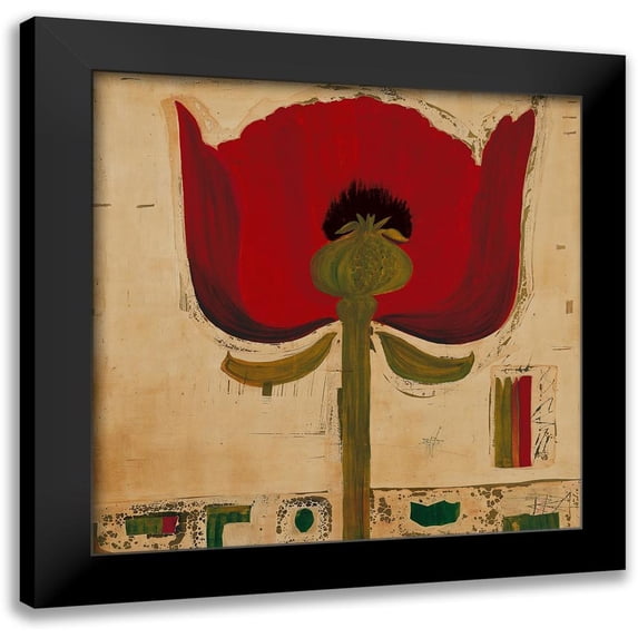 Richter-Armgart, Rose 15x15 Black Modern Framed Museum Art Print Titled - Blutenanatomie: Mohnblumen
