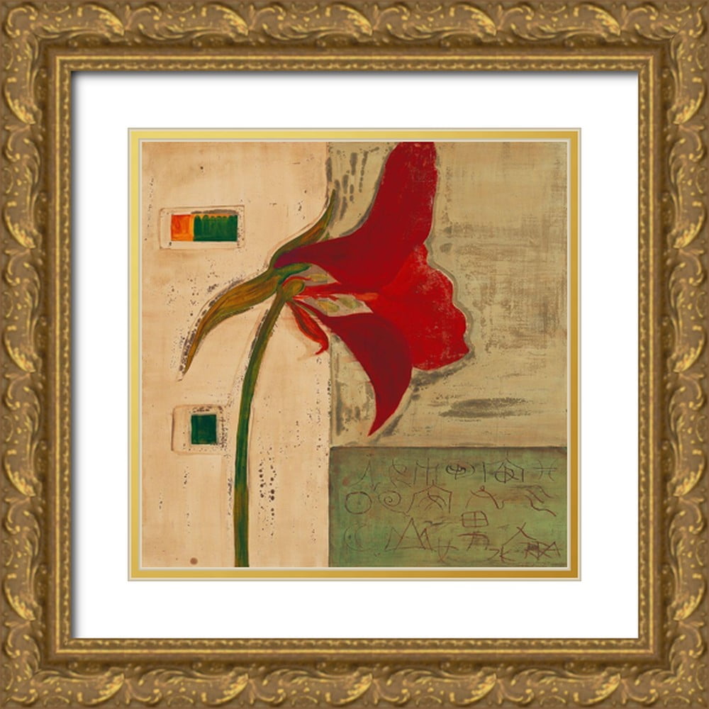 Richter-Armgart, Rose 15x15 Gold Ornate Wood Framed with Double Matting ...