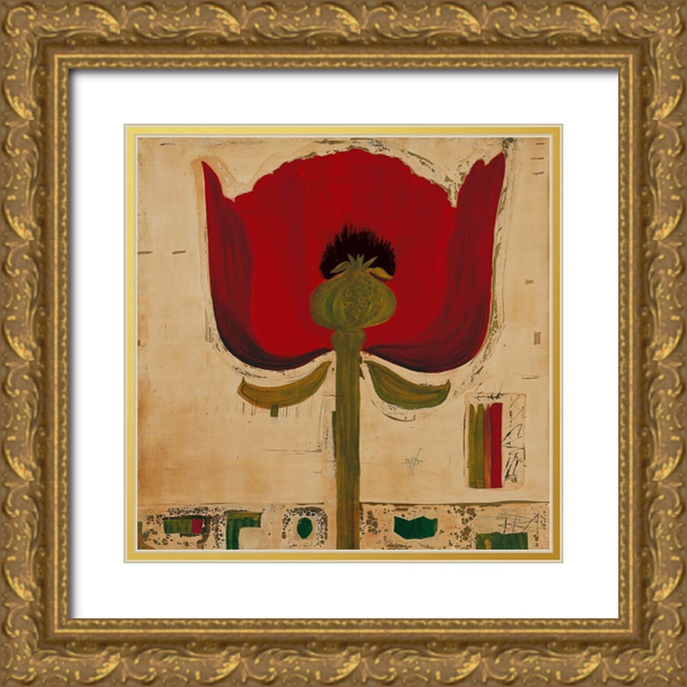 Richter-Armgart, Rose 20x20 Gold Ornate Wood Framed with Double Matting ...