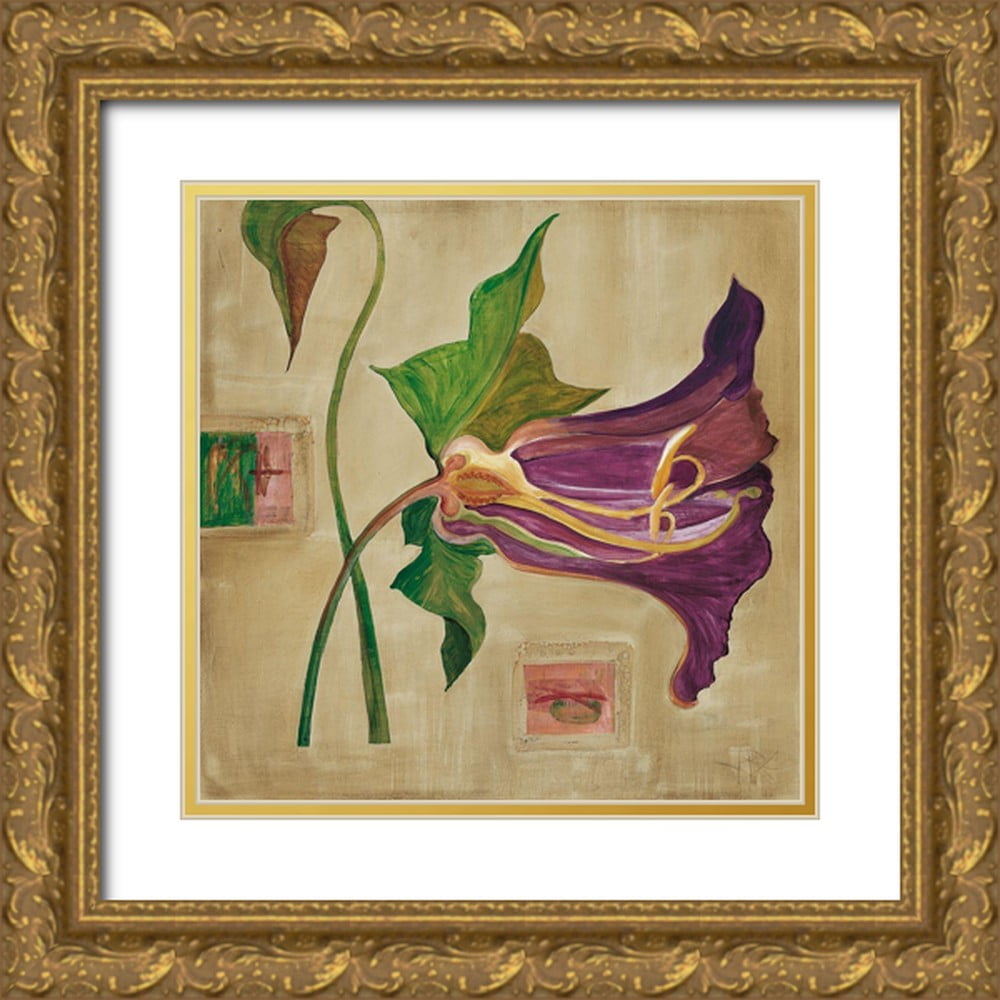 Richter-Armgart, Rose 26x26 Gold Ornate Wood Framed with Double Matting ...