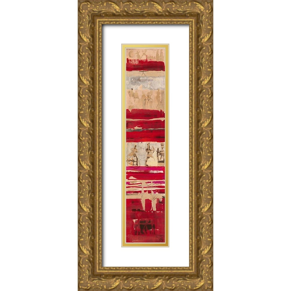 Richter-Armgart, Rose 6x14 Gold Ornate Wood Framed with Double Matting ...