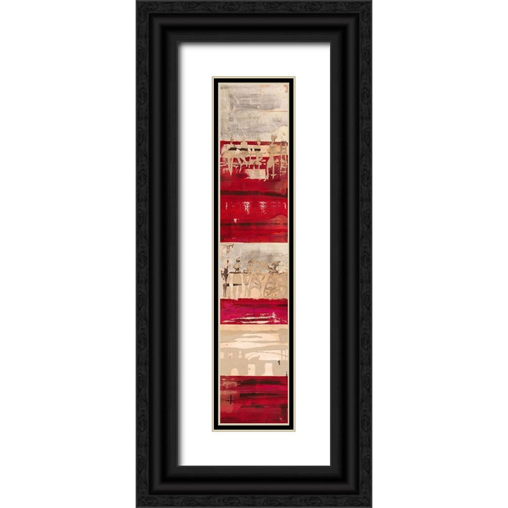 Richter-Armgart, Rose 7x18 Black Ornate Wood Framed with Double Matting ...