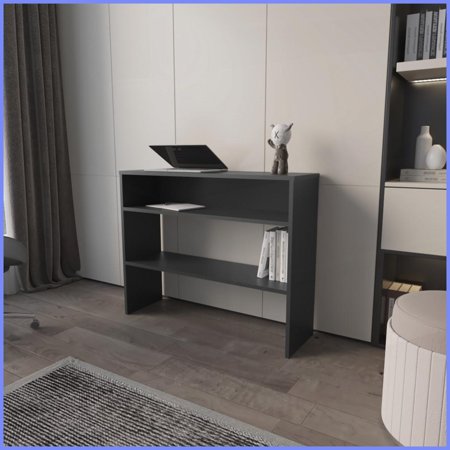 Richton Black Coffee Table for Living Room - Space-Saving Multi-Functional with Sturdy Open Shelves