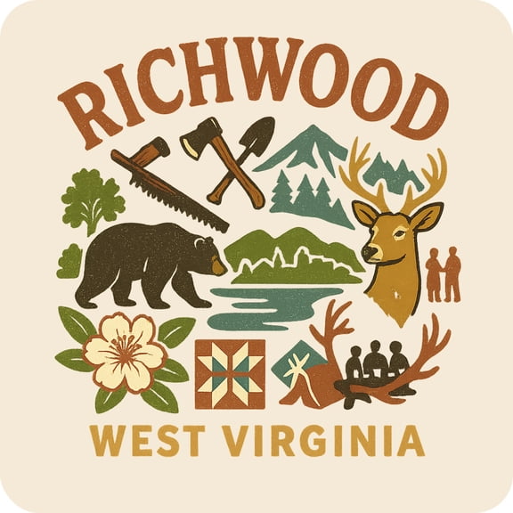Richwood West Virginia Keepsakes Souvenir Vinyl Sticker – Destination Travel Keepsake Collectible (3-Inches Wide)
