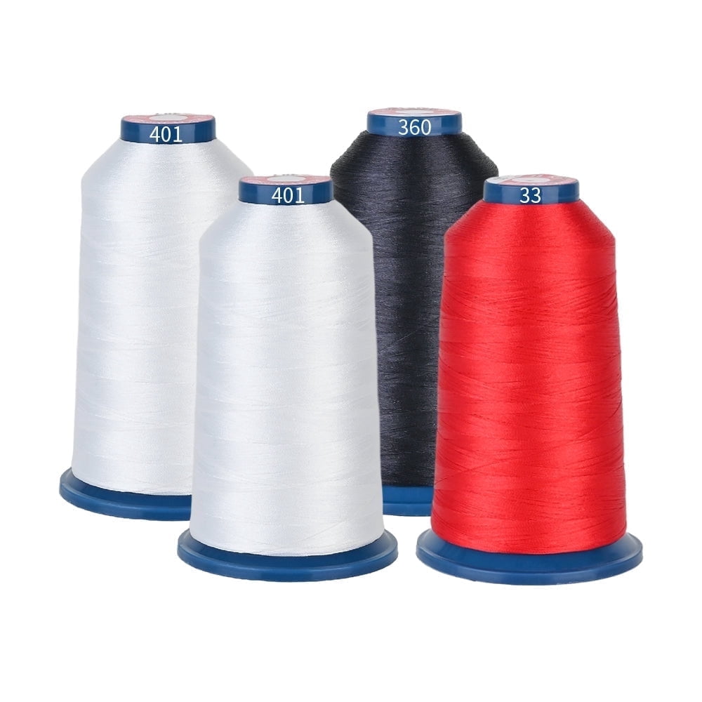 Richword 2White1Black1Red Embroidery Thread 4 Rolls 4000M 40WT ...