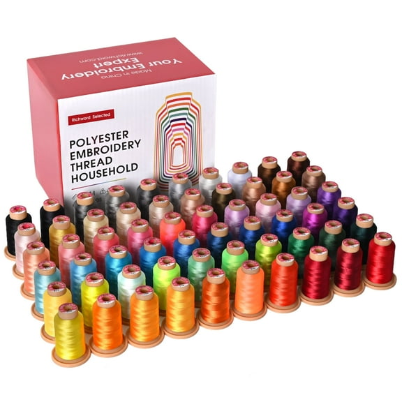 RICHWORD 60 Colors Embroidery Thread 800M (874Y) Polyester Thread Kit Each spool