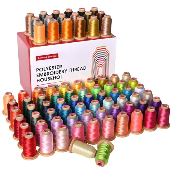RICHWORD 80 Colors Embroidery Thread 800M (874Y) Polyester Thread Kit Each spool