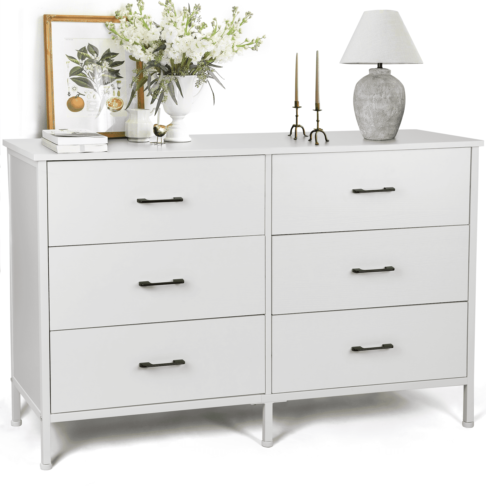 47.3'' Compact 6-Drawer Dresser Chest, Storage Tower for