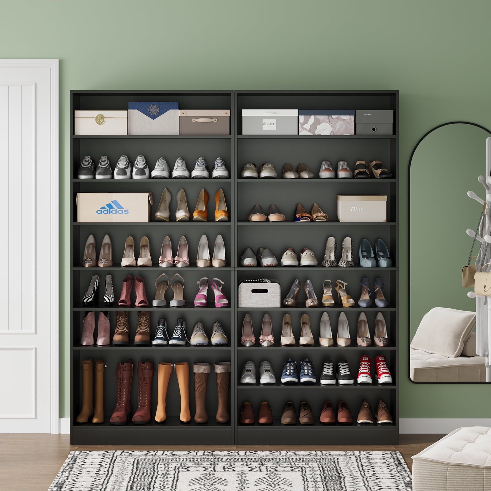 Richya 71'' Tall 8 Tiers Shoe Cabinet Holds 32-40 Pairs,Shoe Rack,Shoe ...