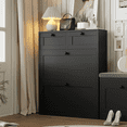 thumbnail image 1 of Richya Black Shoe Cabinet with 2 Flip Drawers,Shoe Racks Storage Cabinet with 2 Drawers for Entryway, 1 of 7