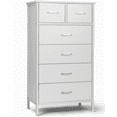 thumbnail image 1 of Richya Chest of Drawers, Dresser for Bedroom & Living Room with 6 Drawers, Steel Frame & Anti Fall Device,  White, 1 of 13