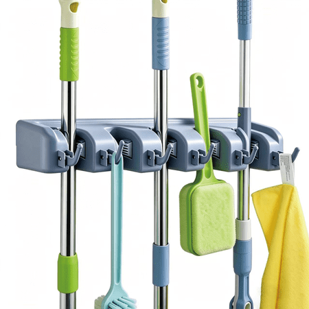Ricihene Broom Holder Wall Mount, Plastic, 3.35", 11 Count