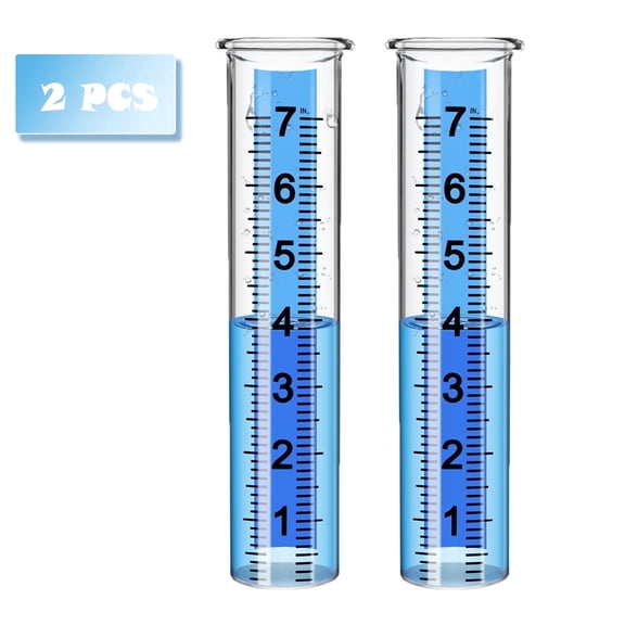 GASIKGOYINE rain Gauge Replacement Tube Glass, 7 inch Glass rain Gauge Replacement Tube, rain Gauge Tube Outdoor for Yard Garden