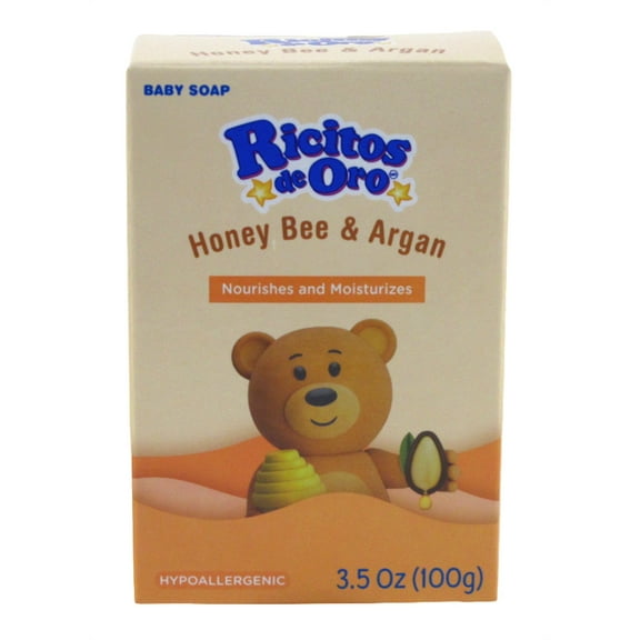 Ricitos De Oro Baby Soap Bar Honey Bee & Argan 3.5 Ounce (Pack of 3)