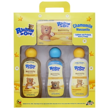 Ricitos de Oro Chamomile Baby Kit, Shampoo, Soap, Lotion and Body Cologne, 4 Pieces 1 Box