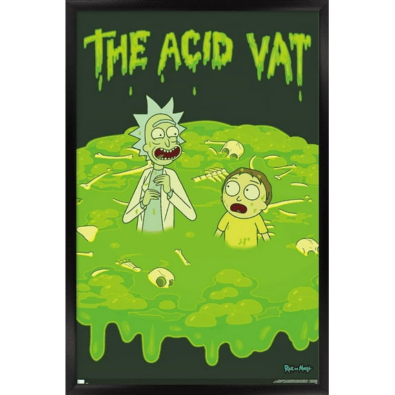 Rick And Morty - Acid Vat Wall Poster, 14.725" x 22.375", Framed